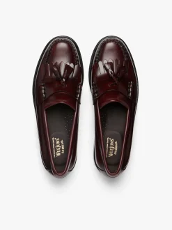 Hot G.H.BASS Weejuns Layton Kiltie Loafers Leather Wine