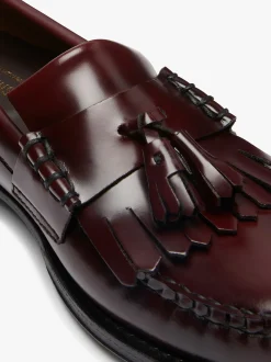 Hot G.H.BASS Weejuns Layton Kiltie Loafers Leather Wine