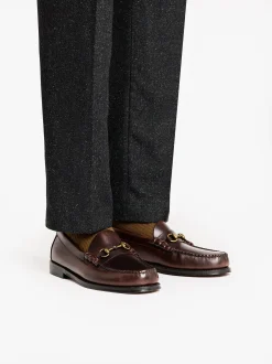Online G.H.BASS Weejuns Lincoln Penny Loafers pull up leather Chocolate
