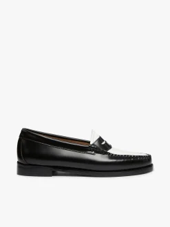New G.H.BASS Weejuns Penny Loafers Leather Black & White