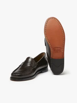 Discount G.H.BASS Weejuns Penny Loafers Leather Chocolate