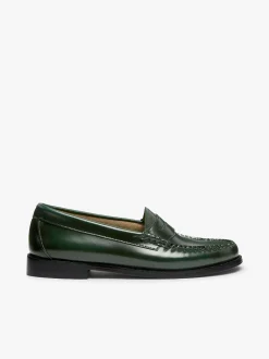 New G.H.BASS Weejuns Penny Loafers Dark Leather Green
