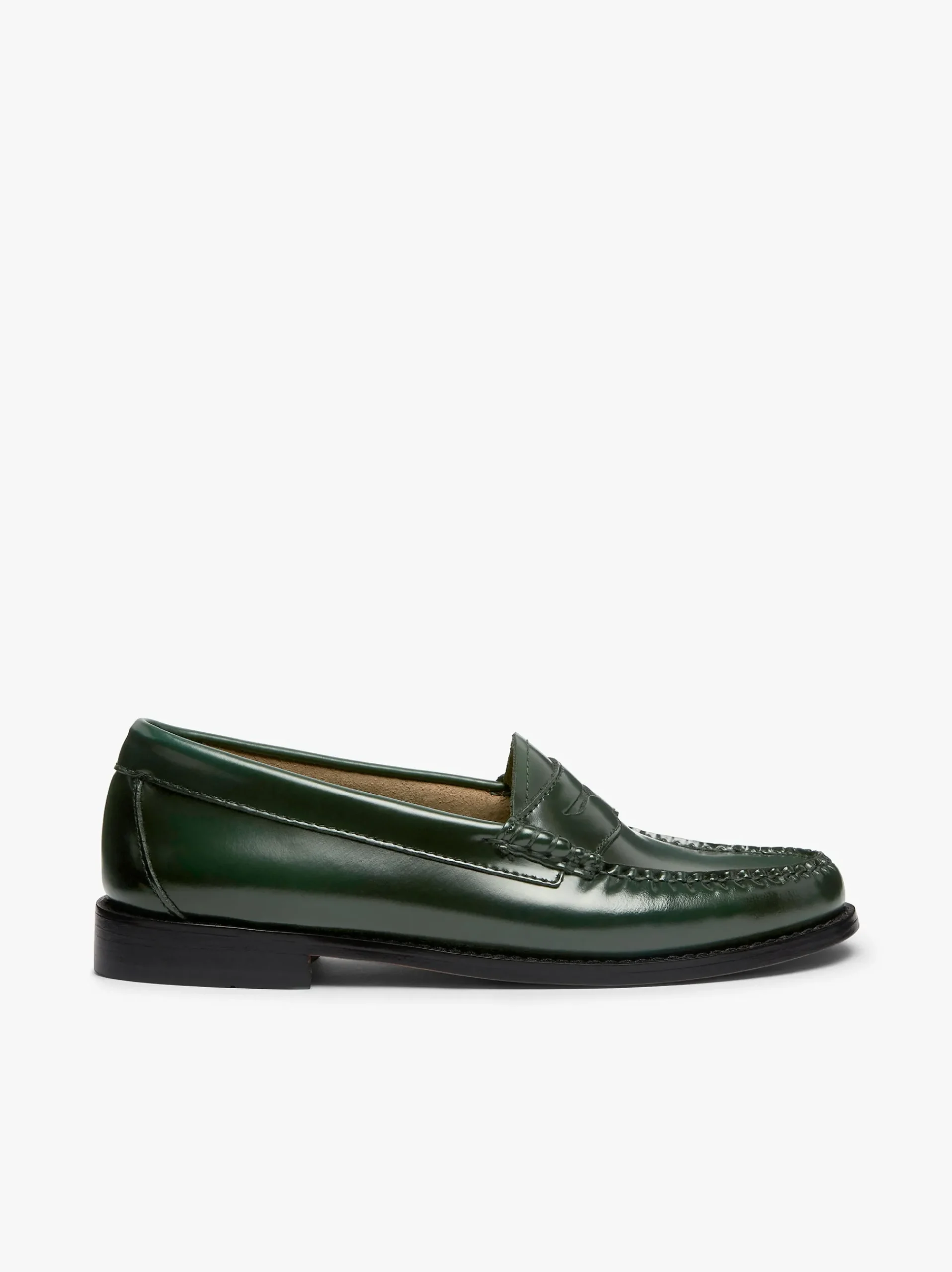 New G.H.BASS Weejuns Penny Loafers Dark Leather Green