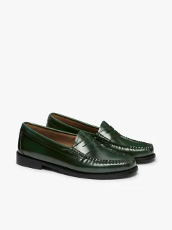 New G.H.BASS Weejuns Penny Loafers Dark Leather Green