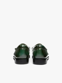 New G.H.BASS Weejuns Penny Loafers Dark Leather Green