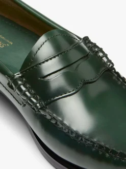 New G.H.BASS Weejuns Penny Loafers Dark Leather Green