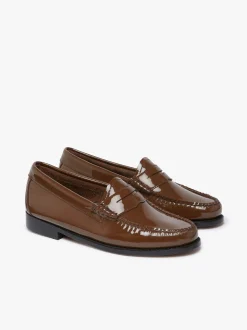 G.H.BASS Weejuns Penny Loafers Dark Brown Patent Leather