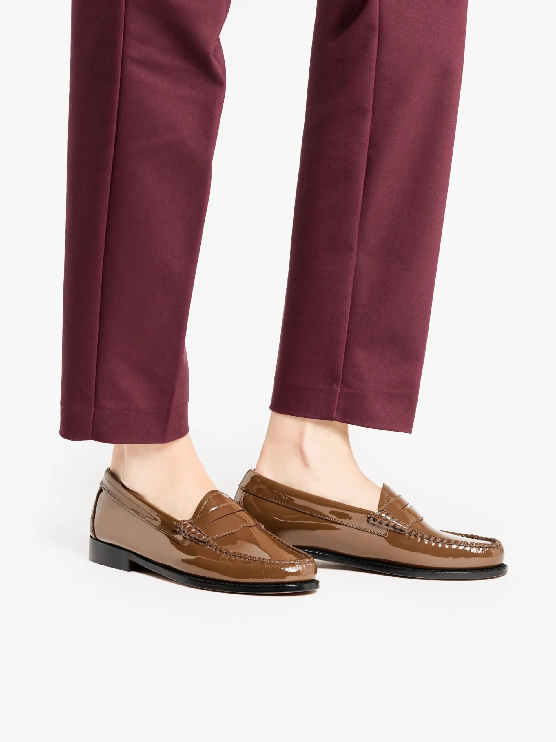 G.H.BASS Weejuns Penny Loafers Dark Brown Patent Leather