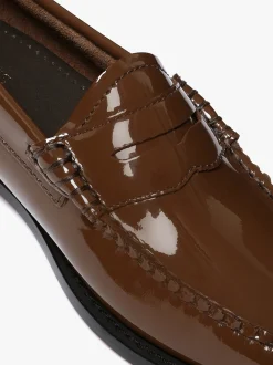 G.H.BASS Weejuns Penny Loafers Dark Brown Patent Leather