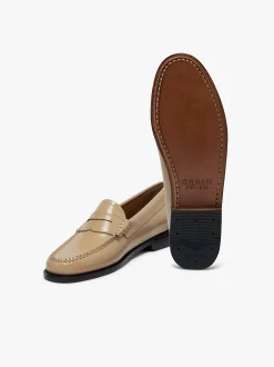 New G.H.BASS Weejuns Penny Loafers Leather Light Tan