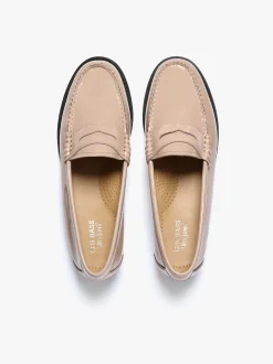 G.H.BASS Weejuns Penny Loafers Patent Leather Light Taupe