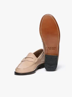 G.H.BASS Weejuns Penny Loafers Patent Leather Light Taupe