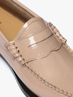 G.H.BASS Weejuns Penny Loafers Patent Leather Light Taupe