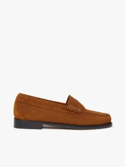 Hot G.H.BASS Weejuns Penny Loafers suede Mid Brown