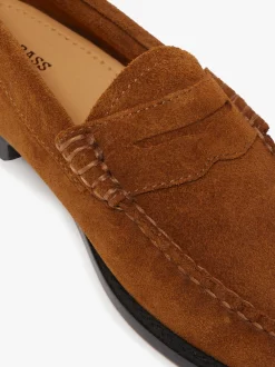 Hot G.H.BASS Weejuns Penny Loafers suede Mid Brown