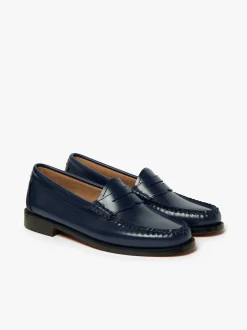 New G.H.BASS Weejuns Penny Loafers Leather Navy