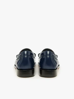 New G.H.BASS Weejuns Penny Loafers Leather Navy