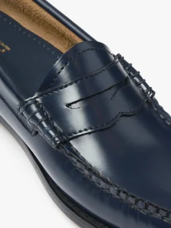 New G.H.BASS Weejuns Penny Loafers Leather Navy