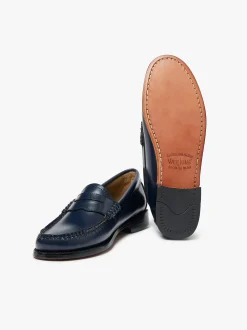 New G.H.BASS Weejuns Penny Loafers Leather Navy