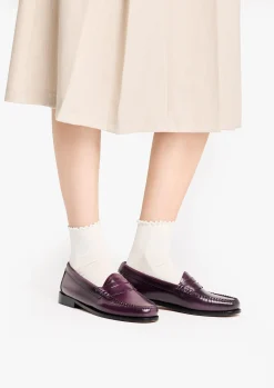 Hot G.H.BASS Weejuns Penny Loafers leather Plum