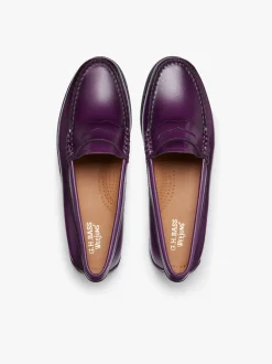 Outlet G.H.BASS Weejuns Penny Loafers Leather Purple