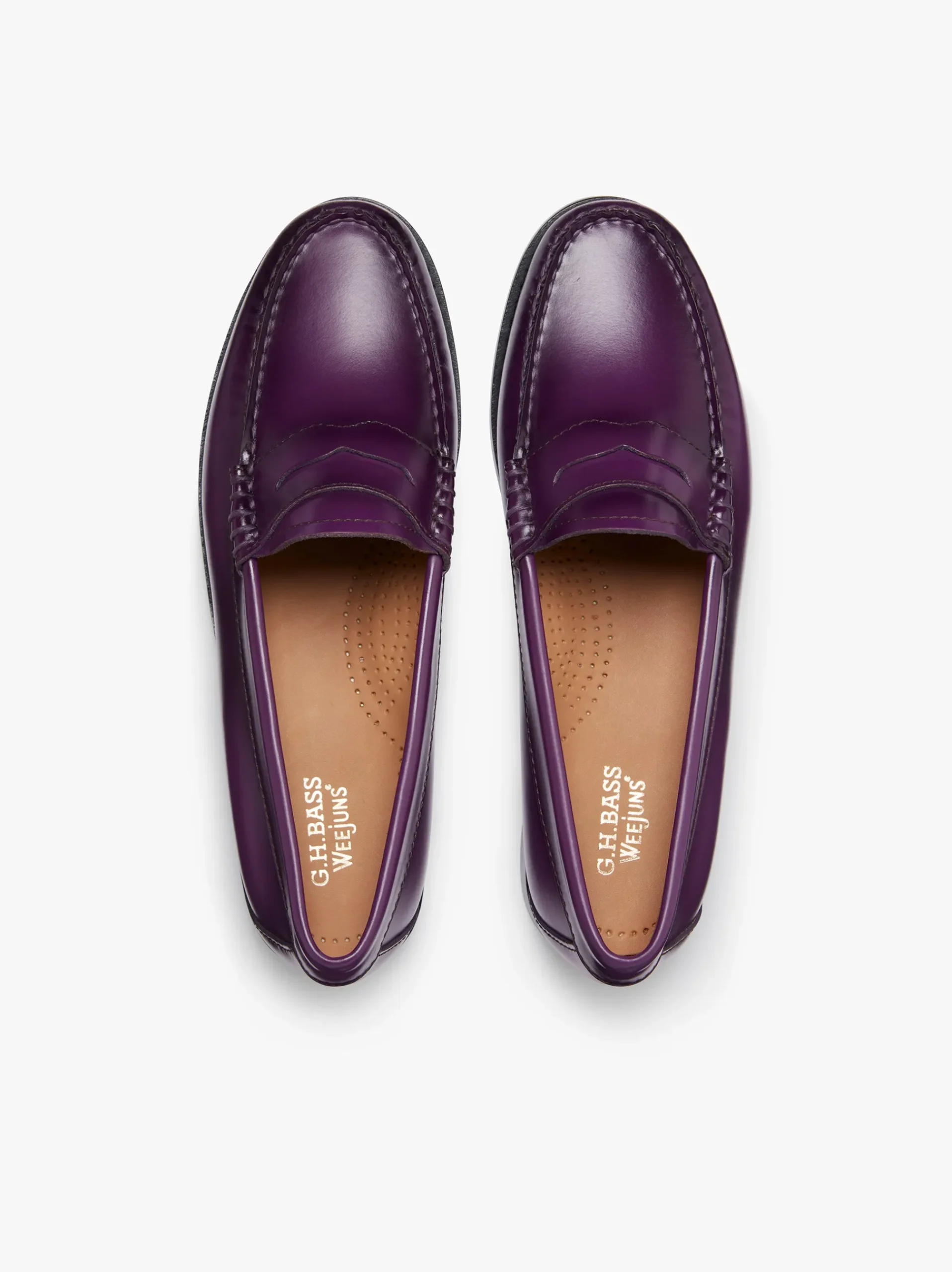 Outlet G.H.BASS Weejuns Penny Loafers Leather Purple