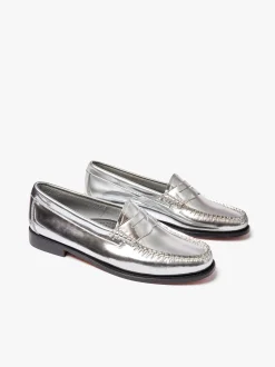 Best G.H.BASS Weejuns Penny Loafers Leather Silver