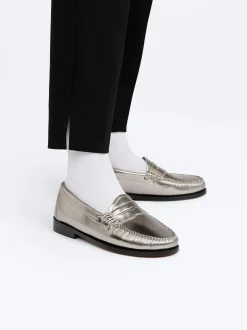 Best G.H.BASS Weejuns Penny Loafers Leather Silver