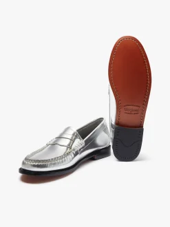 Best G.H.BASS Weejuns Penny Loafers Leather Silver