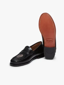 Online G.H.BASS Weejuns Penny Love Loafers Leather Silver & Black