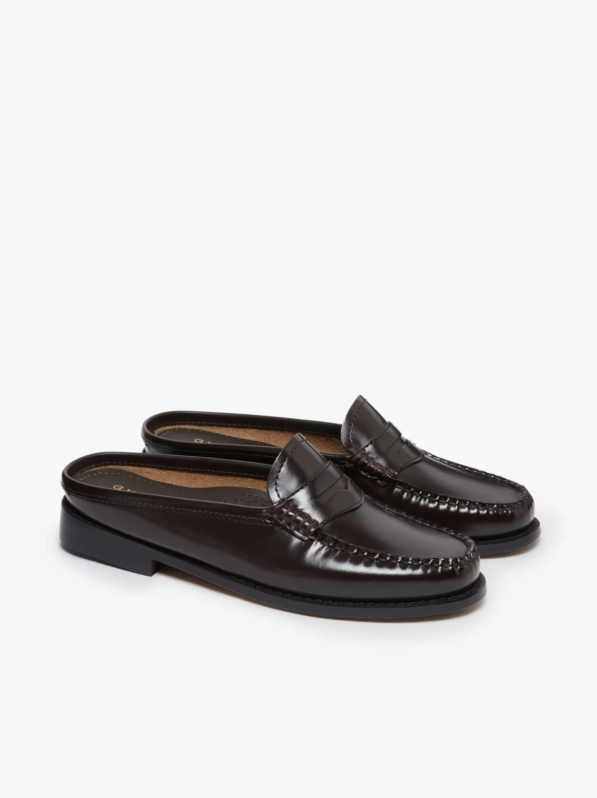 Online G.H.BASS Weejuns Penny Slides Leather Chocolate