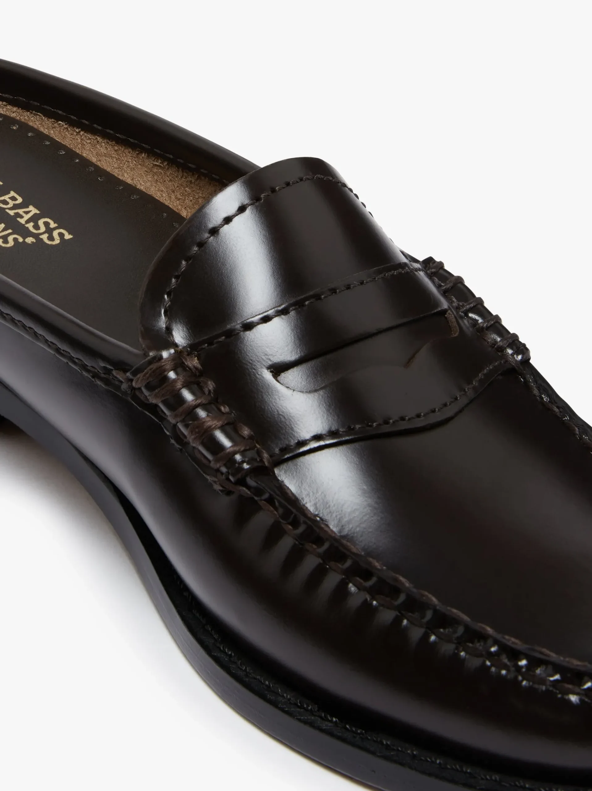 Online G.H.BASS Weejuns Penny Slides Leather Chocolate