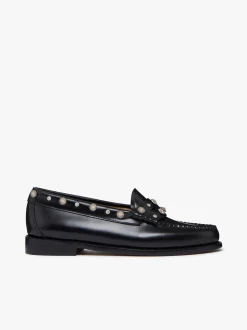 Clearance G.H.BASS Weejuns Penny Stud Loafers Leather Black