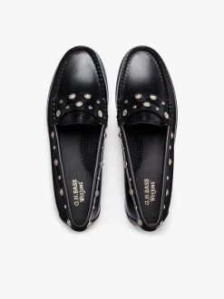 Clearance G.H.BASS Weejuns Penny Stud Loafers Leather Black