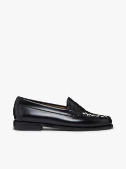 Best G.H.BASS Weejuns Penny Weave Loafers & White Leather Black