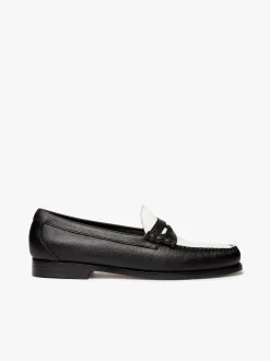 Clearance G.H.BASS Weejuns Reigning Champ Larson Penny Loafers Black and white leather Black & White