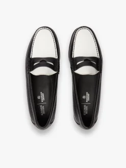 Clearance G.H.BASS Weejuns Reigning Champ Larson Penny Loafers Black and white leather Black & White