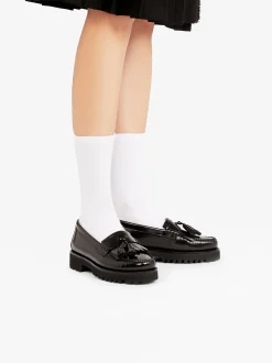Sale G.H.BASS Weejuns 90s Esther Kiltie Tassel Loafers Leather Black