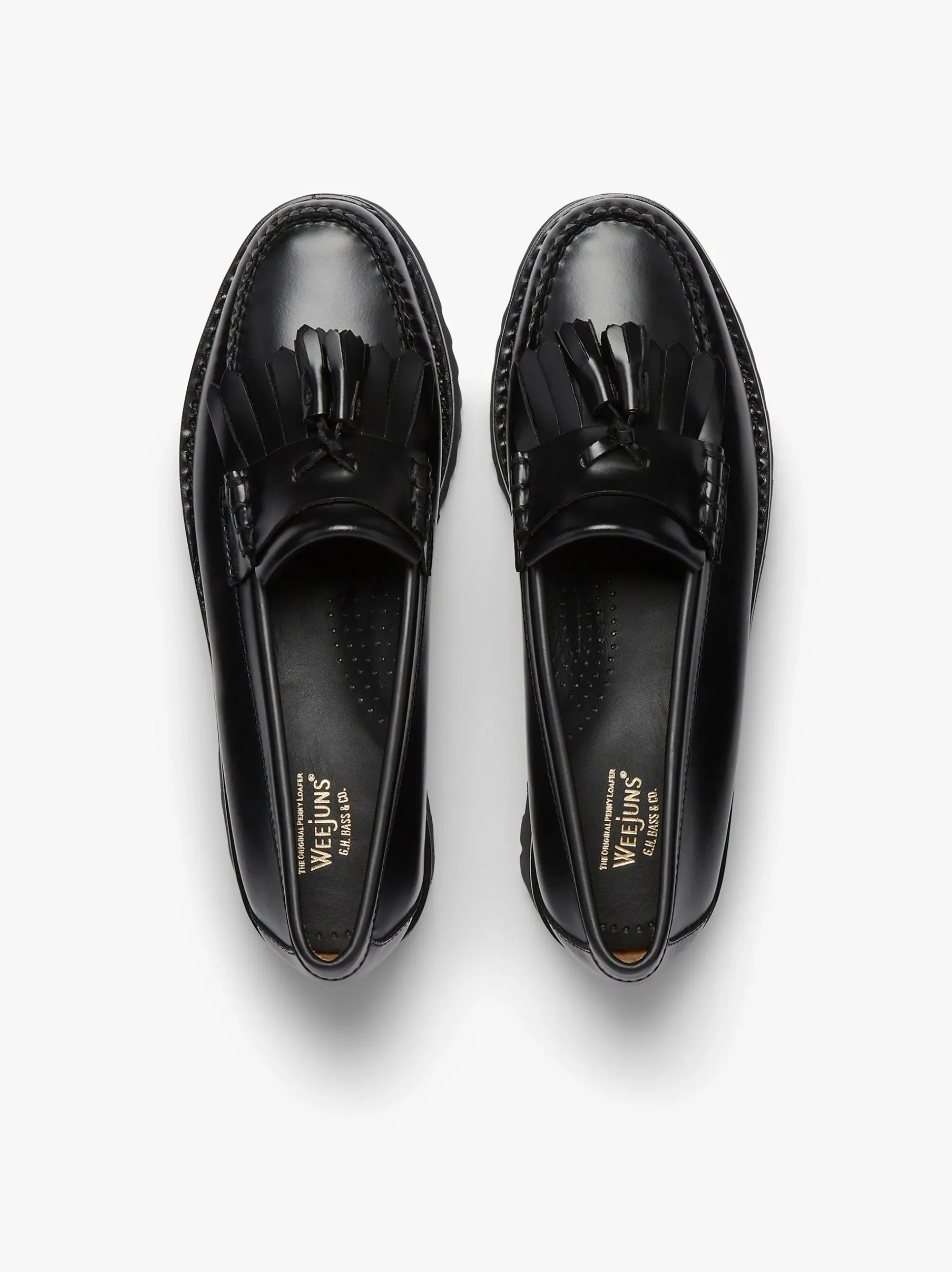 Sale G.H.BASS Weejuns 90s Esther Kiltie Tassel Loafers Leather Black