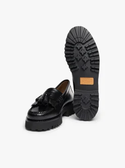 Sale G.H.BASS Weejuns 90s Esther Kiltie Tassel Loafers Leather Black