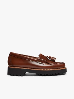 Outlet G.H.BASS Weejuns 90s Esther Kiltie Tassel Loafers Leather Cognac