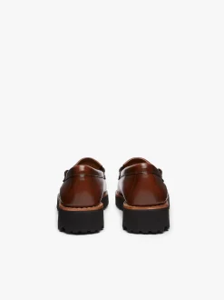 Outlet G.H.BASS Weejuns 90s Esther Kiltie Tassel Loafers Leather Cognac