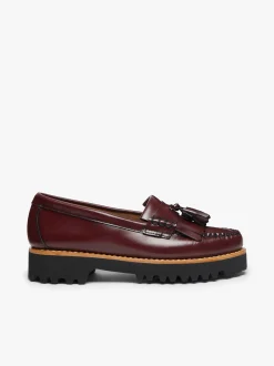 Discount G.H.BASS Weejuns 90s Esther Kiltie Tassel Loafers Leather Wine
