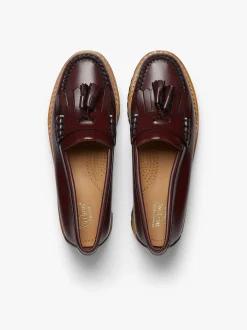 Discount G.H.BASS Weejuns 90s Esther Kiltie Tassel Loafers Leather Wine