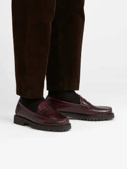 New G.H.BASS Weejuns 90s Larson Penny Loafers Leather Wine