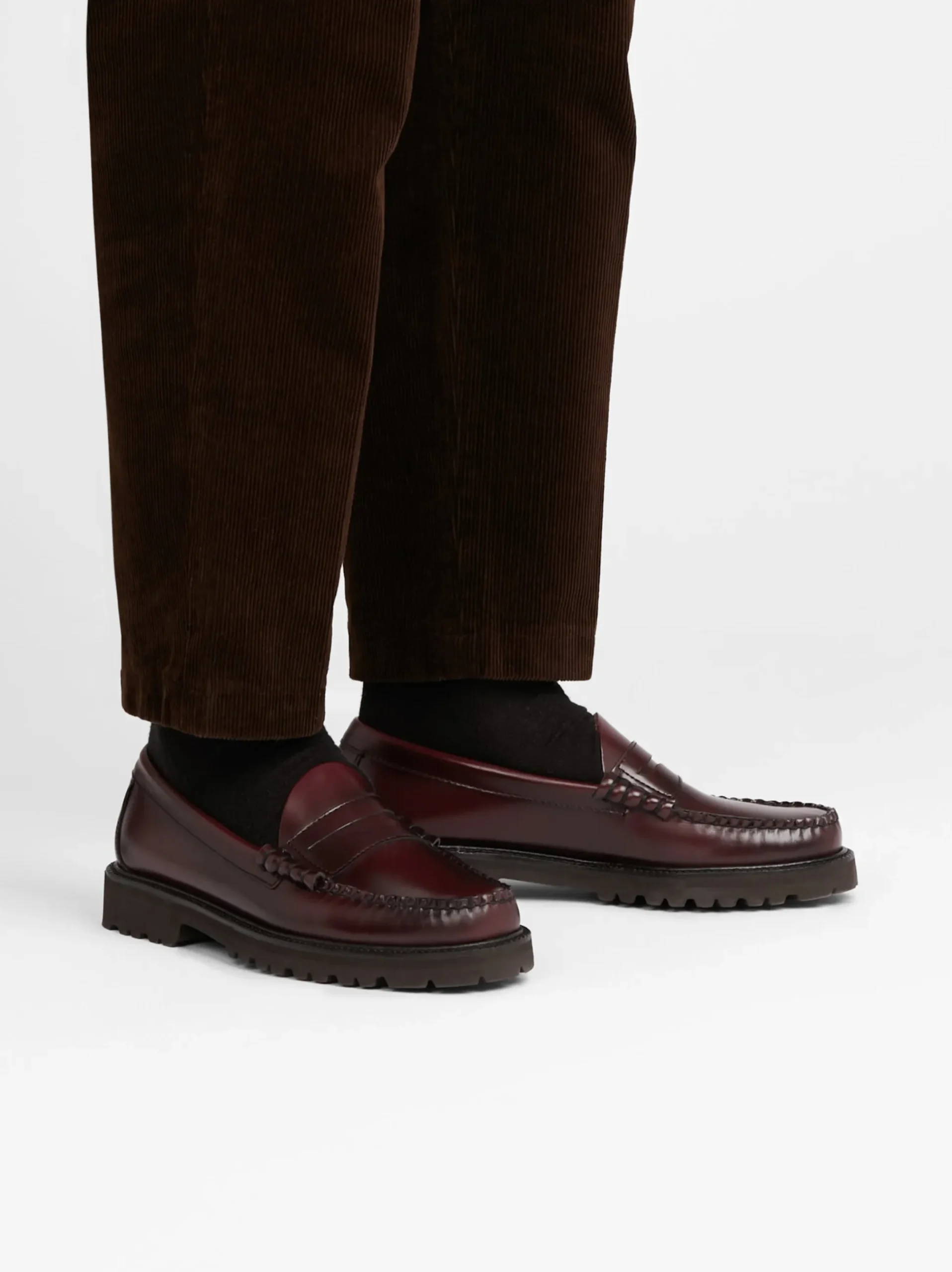 New G.H.BASS Weejuns 90s Larson Penny Loafers Leather Wine