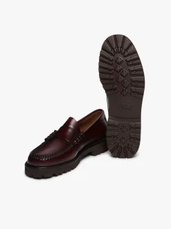 New G.H.BASS Weejuns 90s Larson Penny Loafers Leather Wine