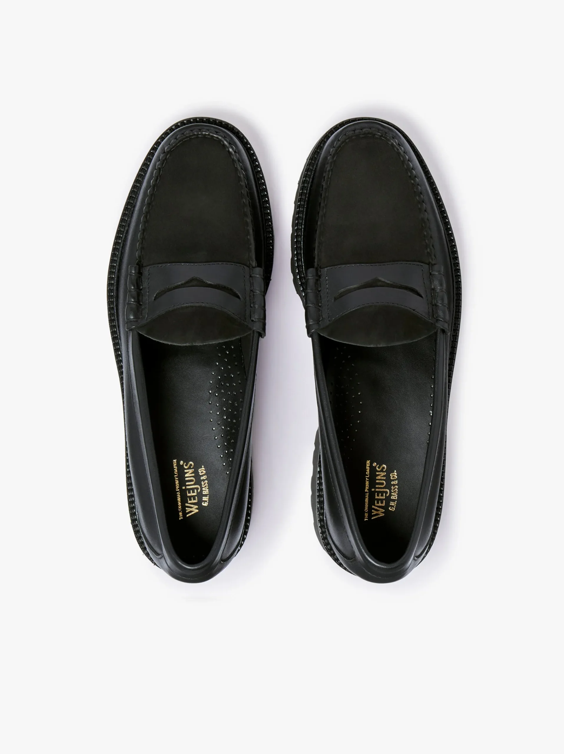 New G.H.BASS Weejuns 90s Larson Penny Loafers Leather Black