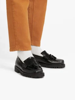 New G.H.BASS Weejuns 90s Layton II Kiltie Loafers Leather Black