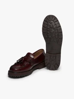 New G.H.BASS Weejuns 90s Layton II Kiltie Loafers Leather Wine